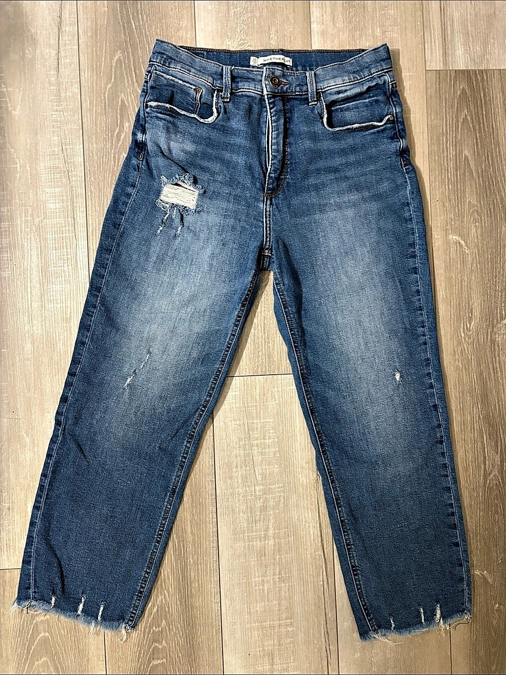 WHETHERLY Pierce High Waist Straight Leg Jeans Blue Waist 30